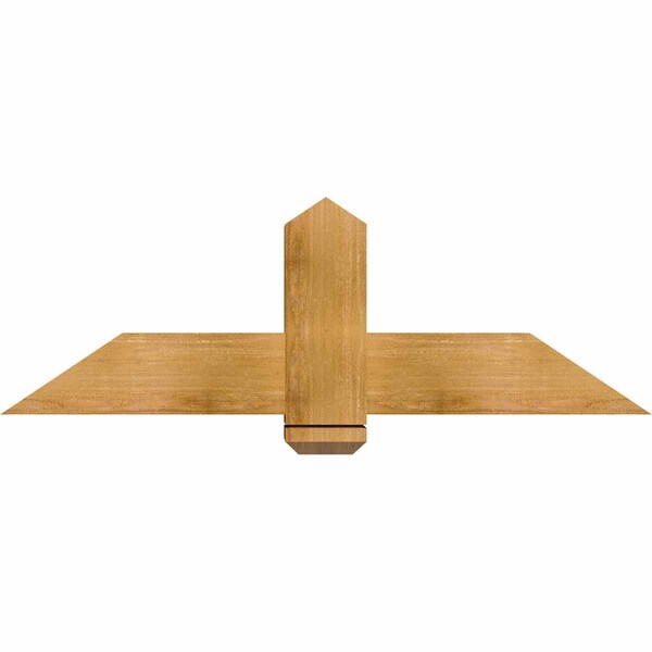 Ekena Millwork Eugene Rough Sawn Timber Gable Bracket, Western Red Cedar, 48"W x 16"H x 6"D x 6"F, 8/12 Pitch GBW048X16X0606EUG00RWR - main
